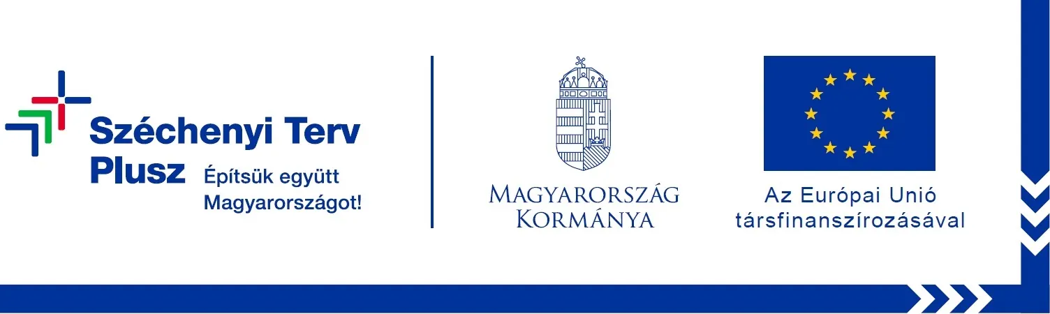 Széchenyi Terv Plusz kedvezményezetti infoblokk: Magyarország Kormánya, Európai Unió, Európai Regionális Fejlesztési Alap